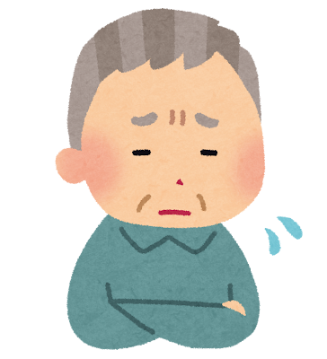 心配しているおじいさん